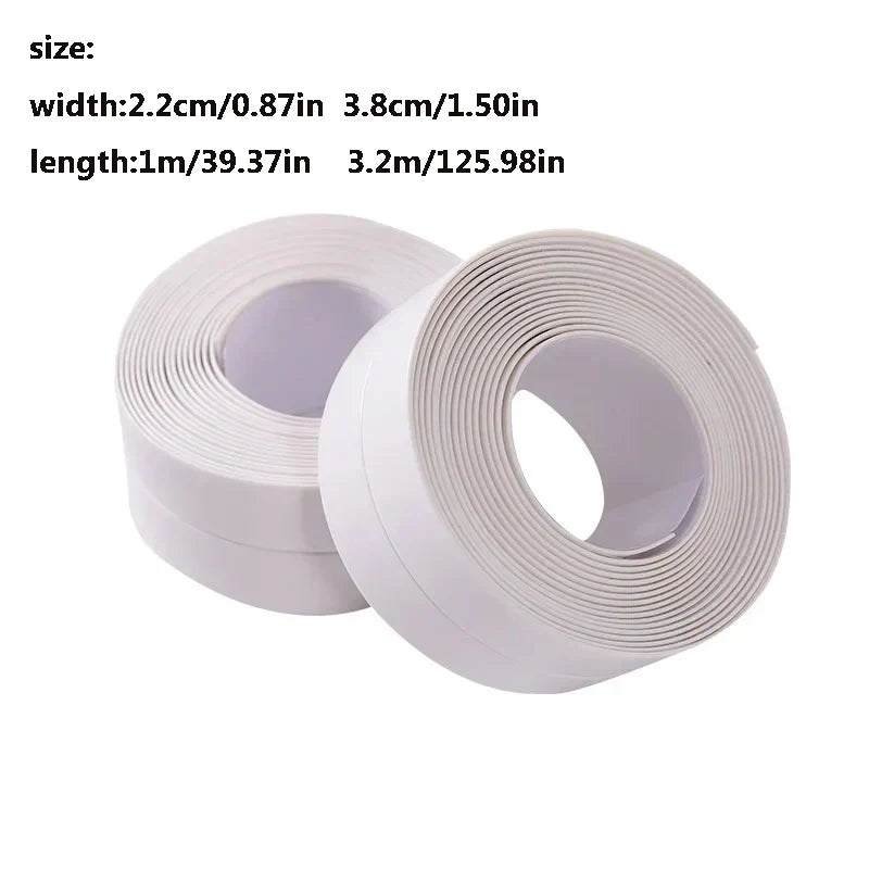 1pc Bathroom Waterproof Wall Stickers Sealing Tapes | PVC Adhesive Sealing Strips for Sink Edge