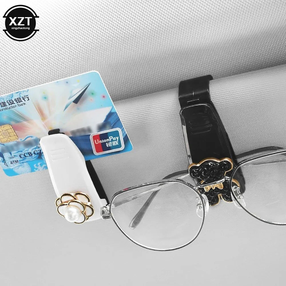 Auto Sun Visor Glasses Fastener Clip | Universal Car Sunglasses Holder