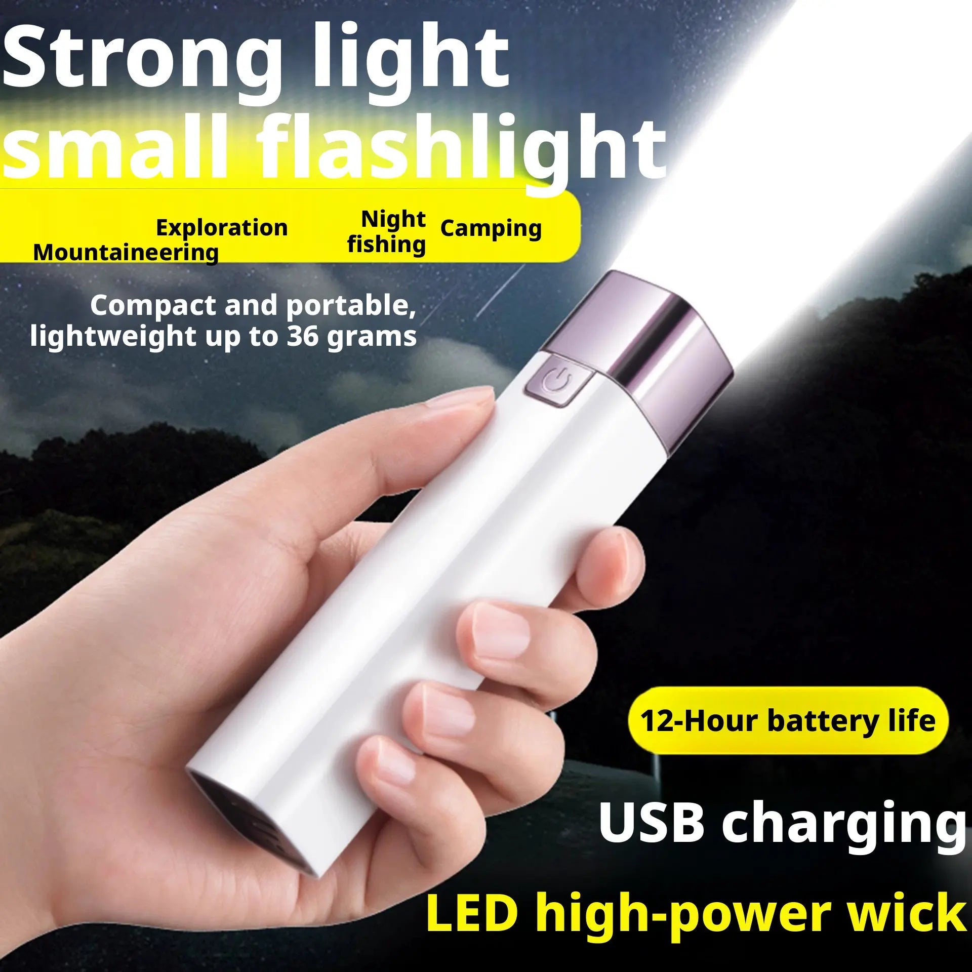 Super Bright LED Flashlight | USB Rechargeable 18650 Torch for Outdoor Use