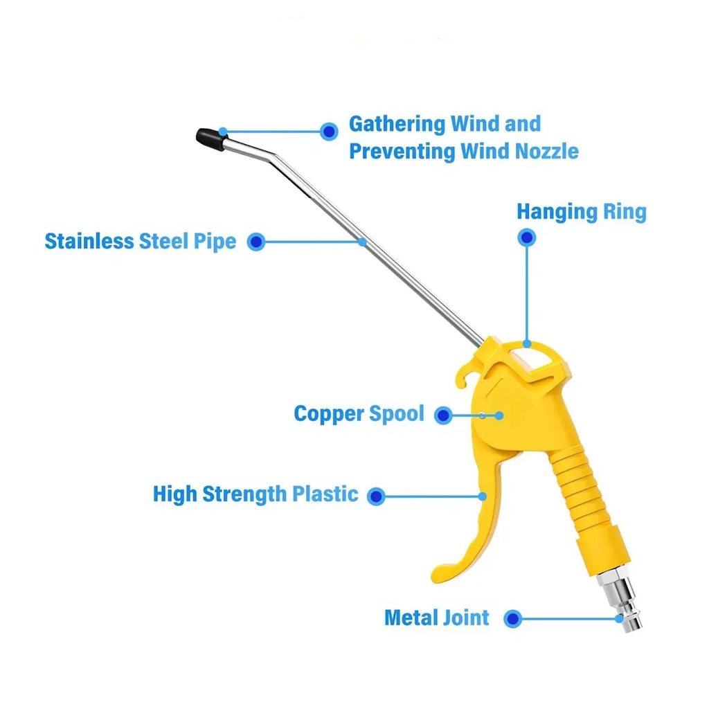Air Blow Gun | High Flow Compressed Air Blower with Angled Bent Nozzle