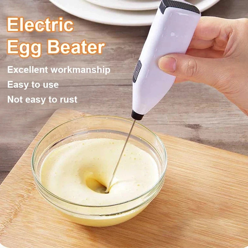 Portable Milk Frother Handheld Mixer | Electric Coffee Foamer Whisk