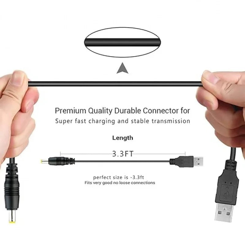 PSP Charger Cable Replacement | Dual Connector for Sony PSP 1000 2000 3000