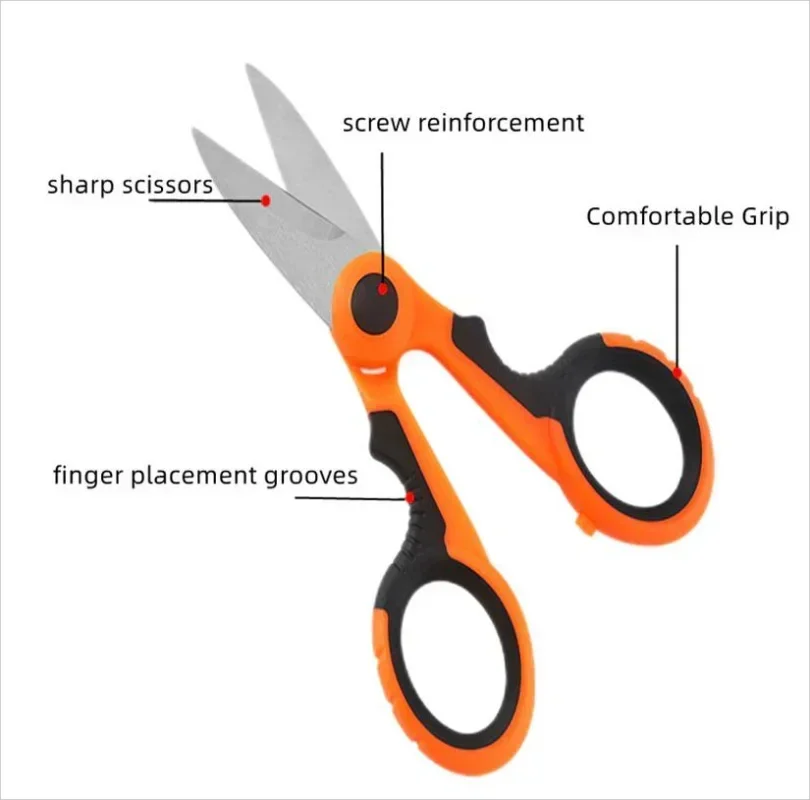 Professional Electrician Scissors | Heavy Duty Wire Stripping Shears with Non-Slip Handle