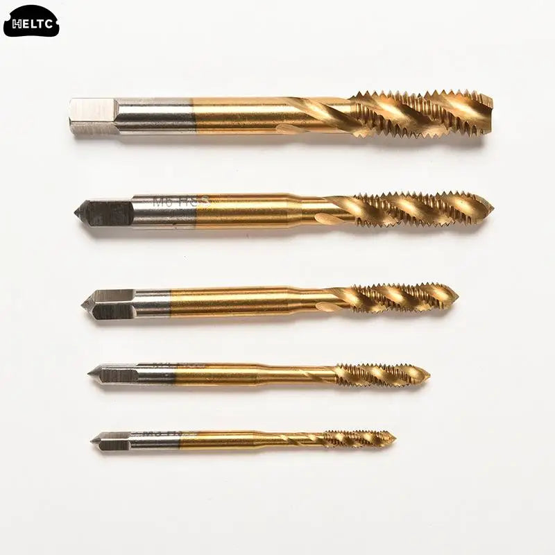 Titanium Coated HSS Spiral Fluted Machine Screw Tap Set | Metric Threading Tool