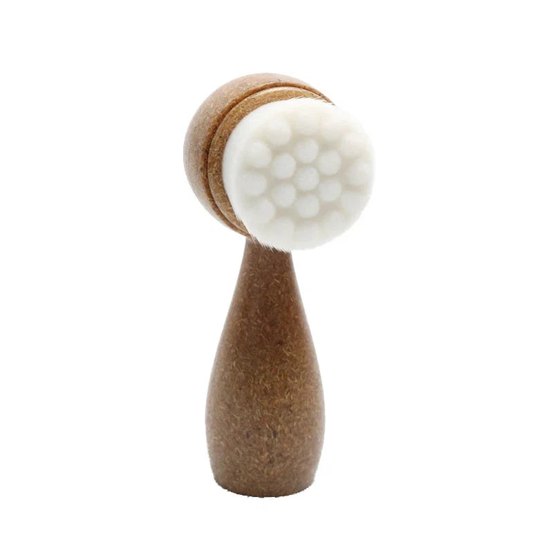 Double Sided Facial Brush | Coconut Handle Exfoliating Cleanser