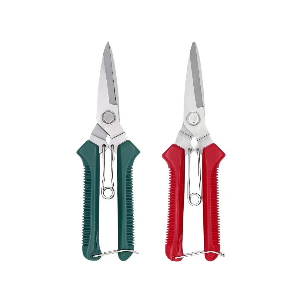 190mm Straight Head Pruning Shears | Stainless Steel Garden Scissors