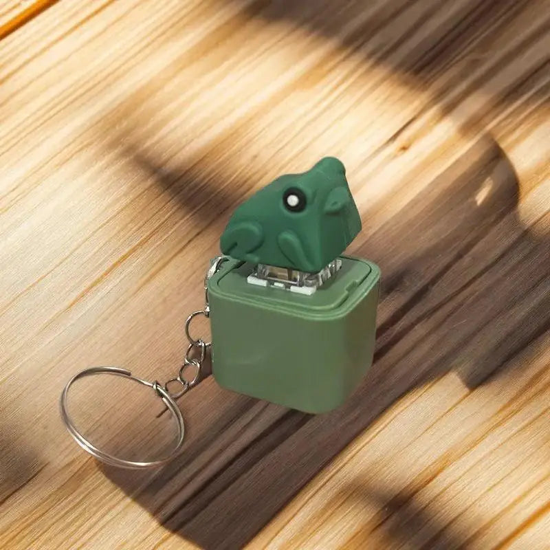 Funny Croaking Frog Keychain | Rechargeable Fidget Clicker with LED Light