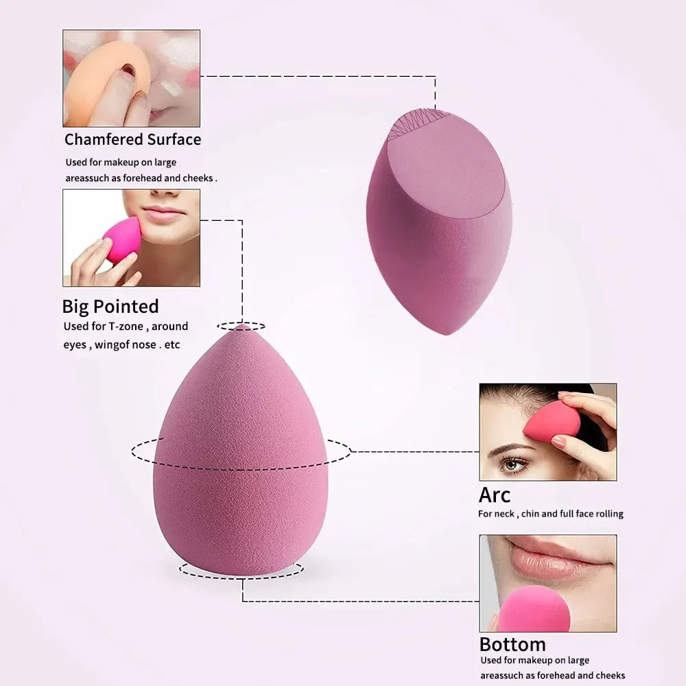 4/8pcs Makeup Sponge Blender Set | Soft Latex Foundation Blending Sponges