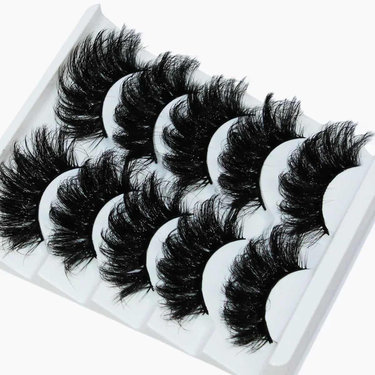Thick Dramatic Faux Mink Eyelashes | 5 Pairs of Fluffy 3D Lashes for Dramatic Volume