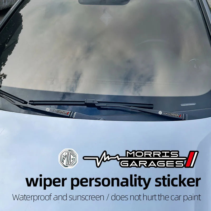 2Pcs Car Wiper Sticker Set | Waterproof PU Decals for MG Models