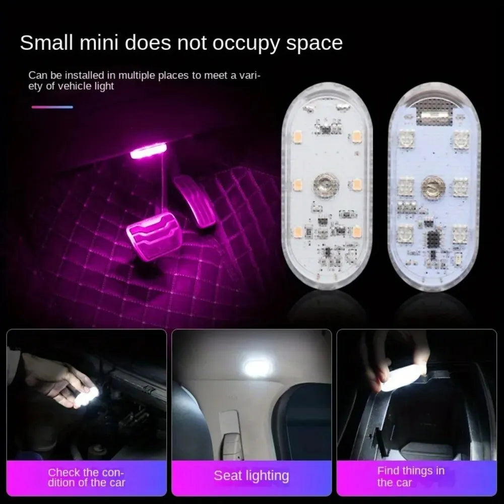 Wireless LED Car Interior Lights | USB Rechargeable Ceiling Lamp & Reading Light