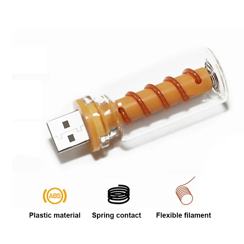 5V USB LED Spiral Filament Touch Dimming Bulb | Retro Night Light Atmosphere Lamp