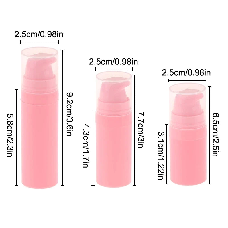 Refillable Airless Pump Bottles for Travel | Vacuum Lotion Containers 5ml 10ml 15ml