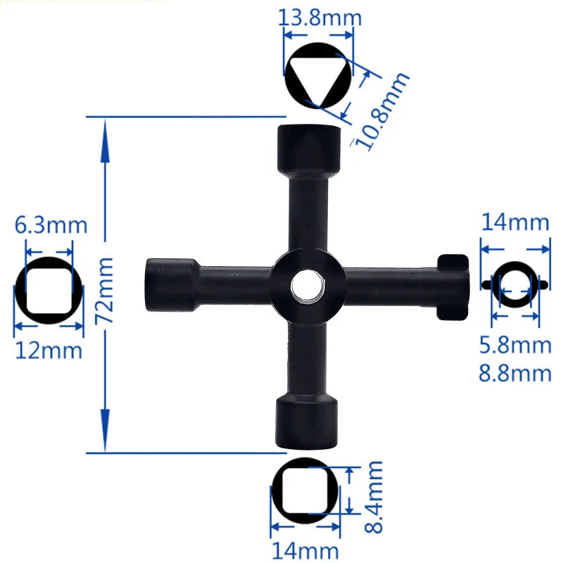 4-in-1 Portable Black Hand Screwdriver | Multi-Functional DIY Socket Tool Set