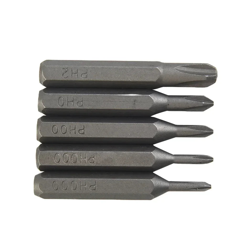 5pcs Cross Screwdriver Bit Set Magnetic Phillips Bits PH0000 to PH2 | 4mm Hex Shank Precision Hand Tools