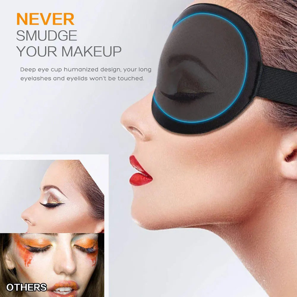 3D Breathable Sleep Mask | Light Blocking Eye Cover for Travel