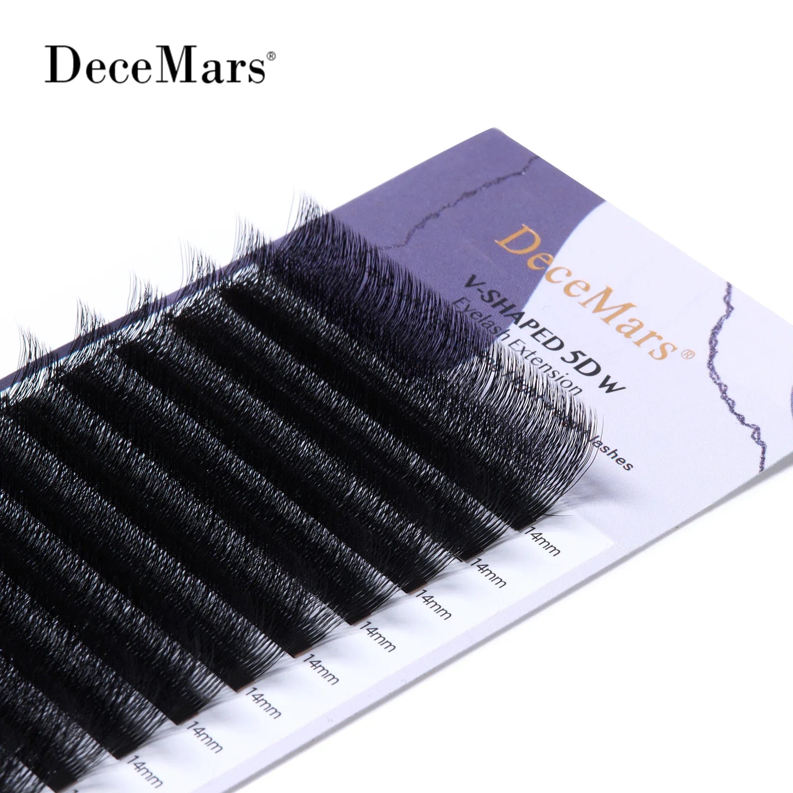 DeceMars V-shaped 5D Eyelash Extensions | Matte Black 12 Rows Tray
