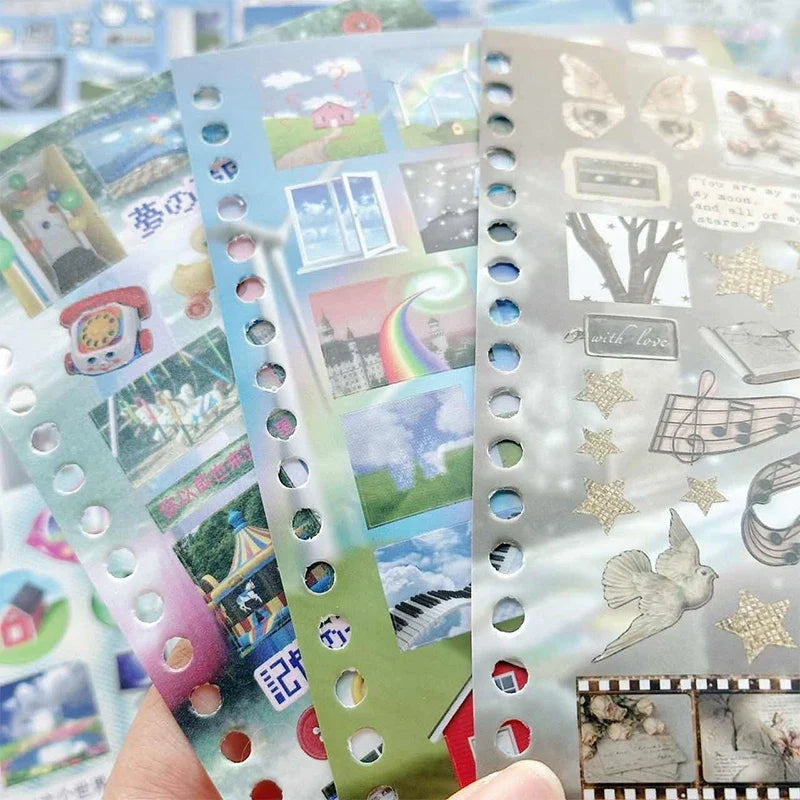 Mr. Paper Time Reshaping Cut Film Sticker Book | 30pcs Coil Design for DIY Scrapbook Notebook Cup Journal Decoration