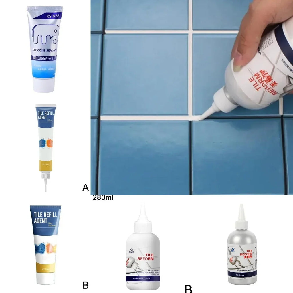 Waterproof Tile Repair Filler | Ceramic Tile Grout and Seam Sealer for Kitchen and Bathroom