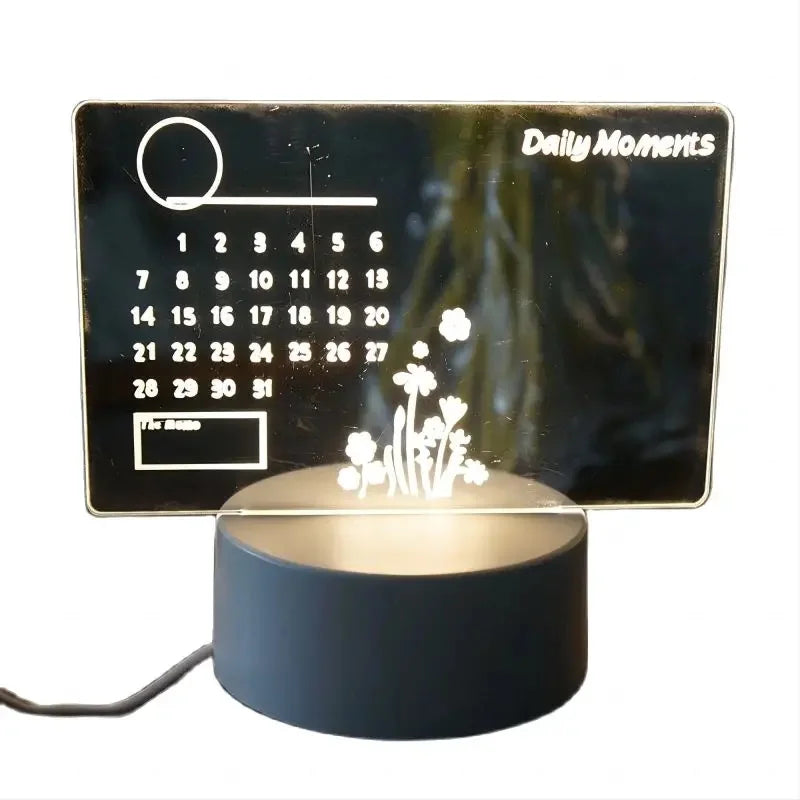 LED Drawing Board Night Light | Reusable Acrylic Message Board with Pen