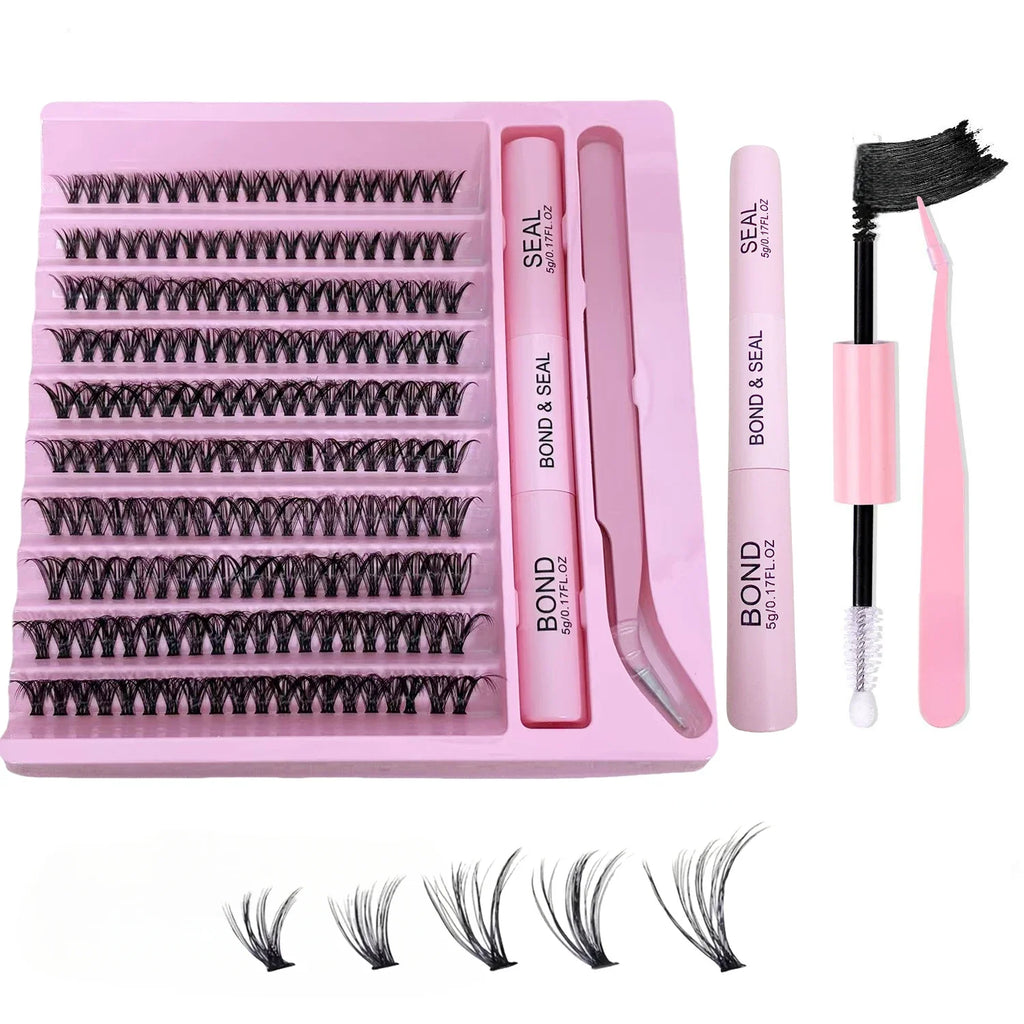 200-Piece Single Cluster False Eyelash Set | Faux Mink Fluffy Natural Lashes