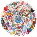 50 Creative Yarn Doodle Stickers Set | Vibrant Decals for Laptops and Water Bottles