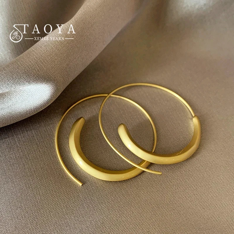 2025 New Matte Gold Circle Drop Earrings | Women's Fashion Jewelry