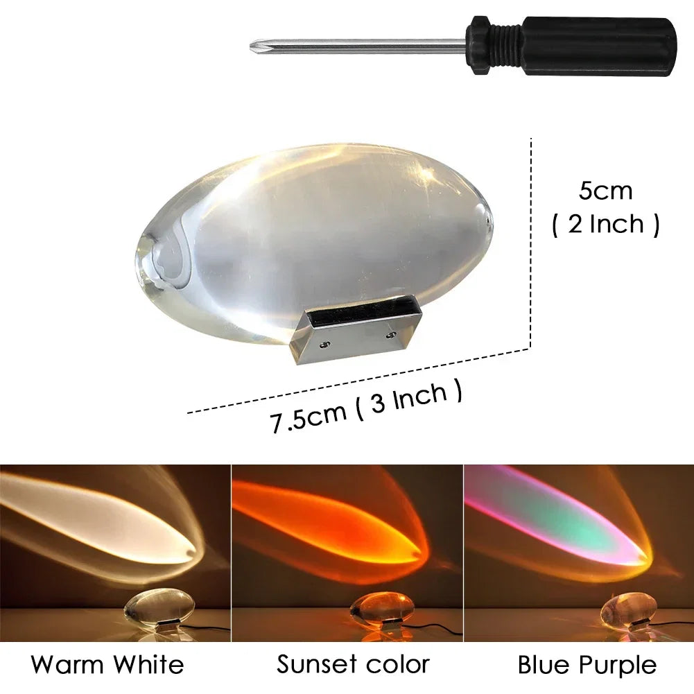Eye Of The Sky Italian Designer Crystal Table Lamp | LED Night Projector for Living Room & Bedroom