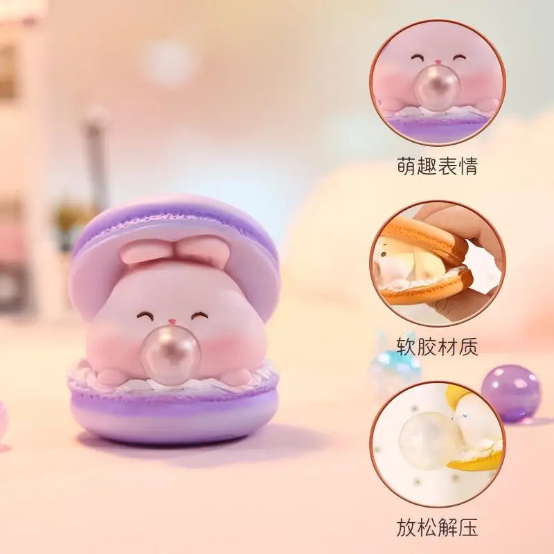 2Pcs Macaron Burger Bubble Blowing Stress Relief Toy | Creative Office Desk Decompression Gift
