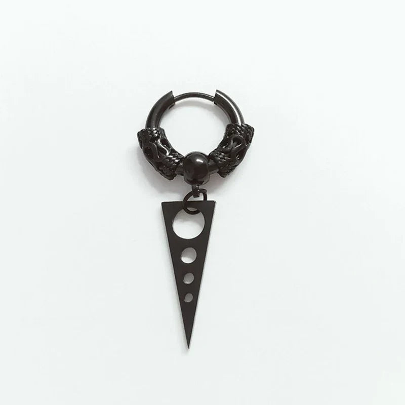 Gothic Stainless Steel Drop Hoop Earrings | Unisex Tassel Chain Jewelry