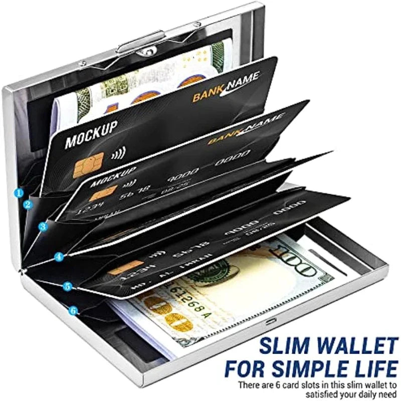 RFID Blocking Credit Card Holder | Slim Metal Wallet
