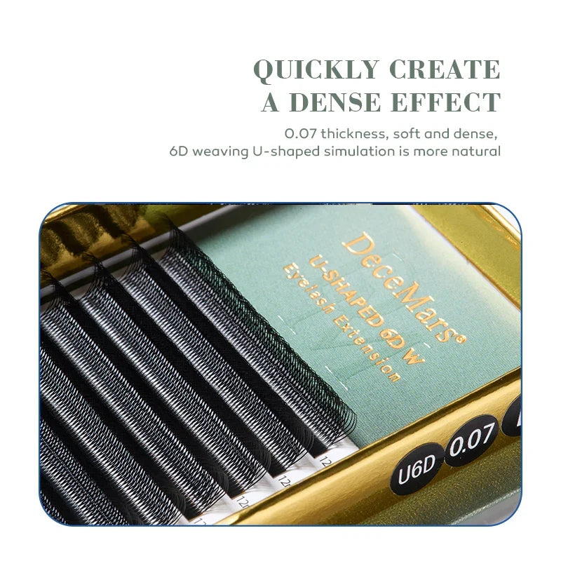 DeceMars U-Shaped 6D Eyelash Extensions | Salon Quality Synthetic Lashes
