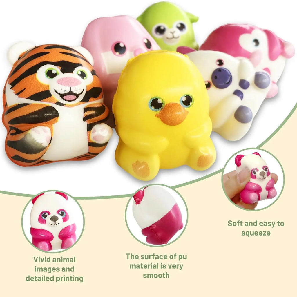 Mochi Squishies Cartoon Animal Stress Ball Fidget Toys | Push Rebound Relief for Kids Party Favors