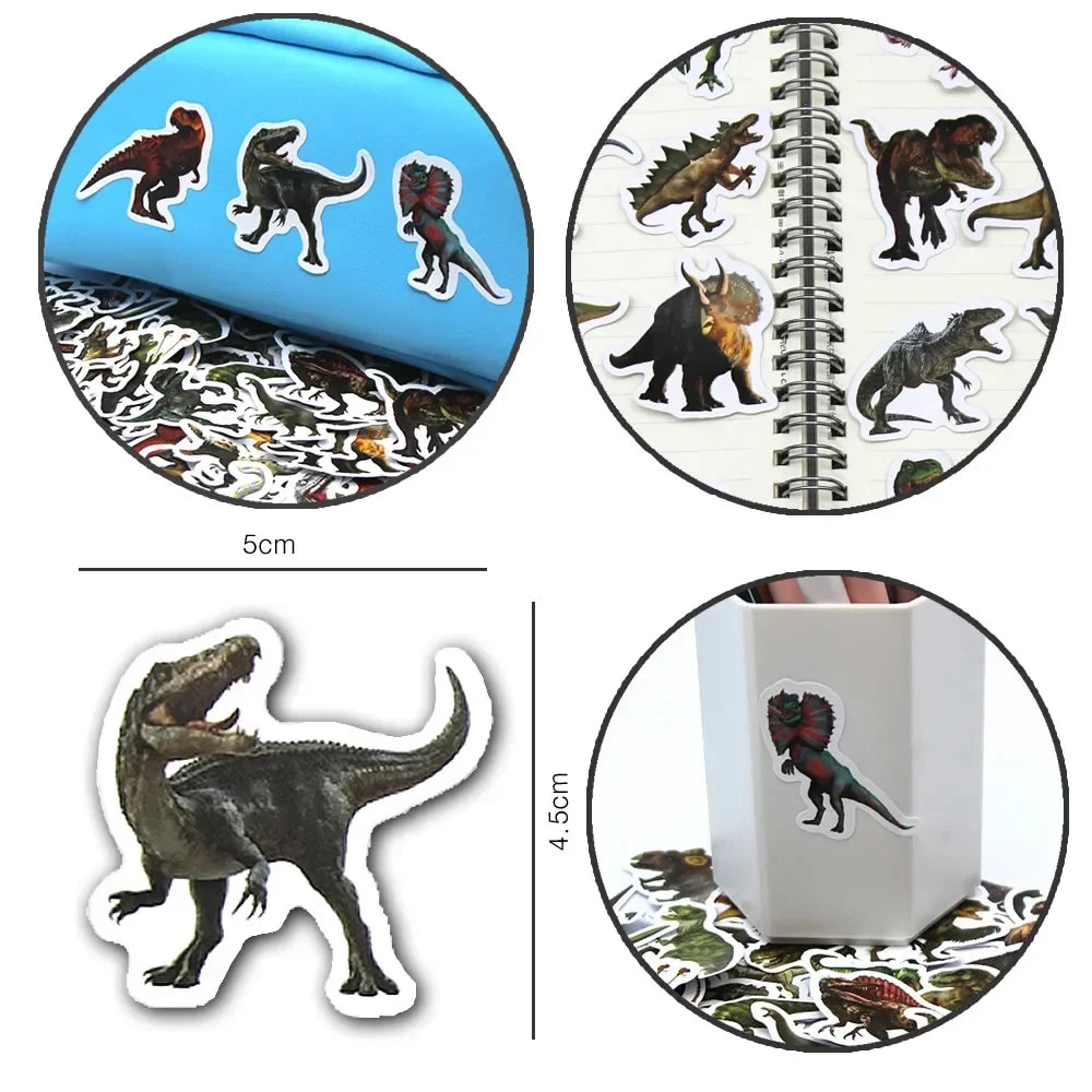 Funny Dinosaur Stickers | Waterproof Vinyl Decals for Laptop, Guitar, Bike & More