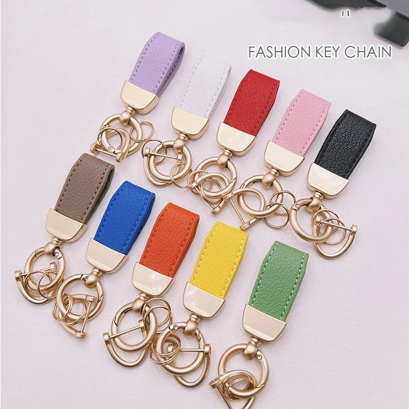 Luxury Suede Leather Flip Fur Keychain | Car Key Accessory