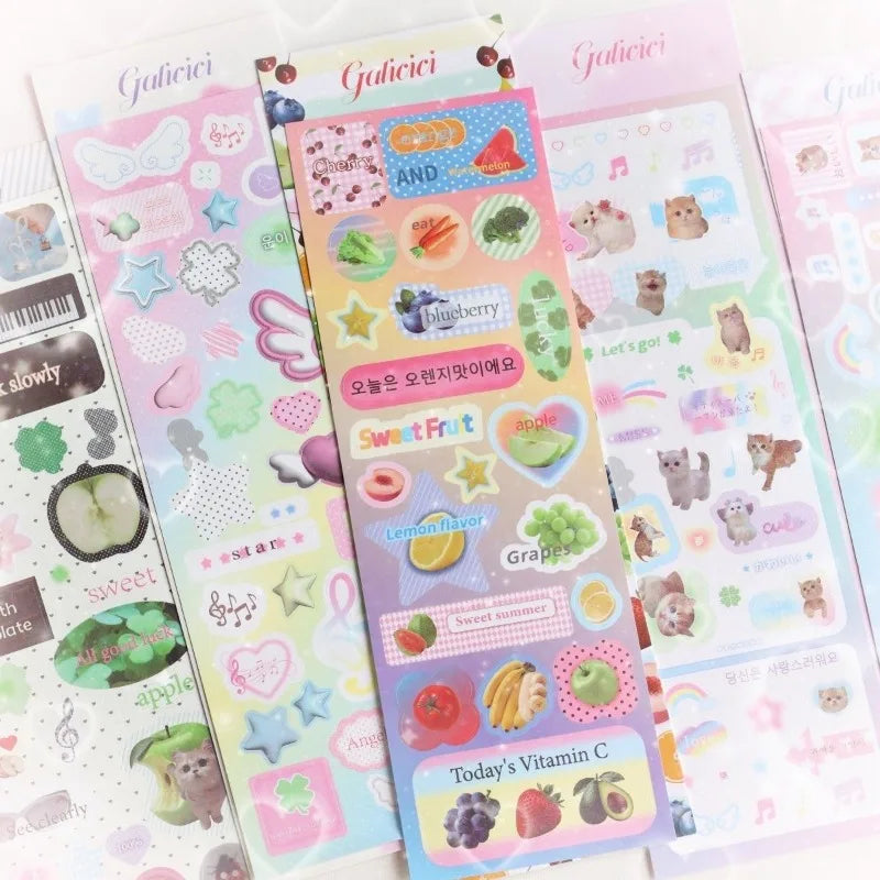 Sweet Animal Stickers | Sparkling Glitter Decals for Journaling and Scrapbooking