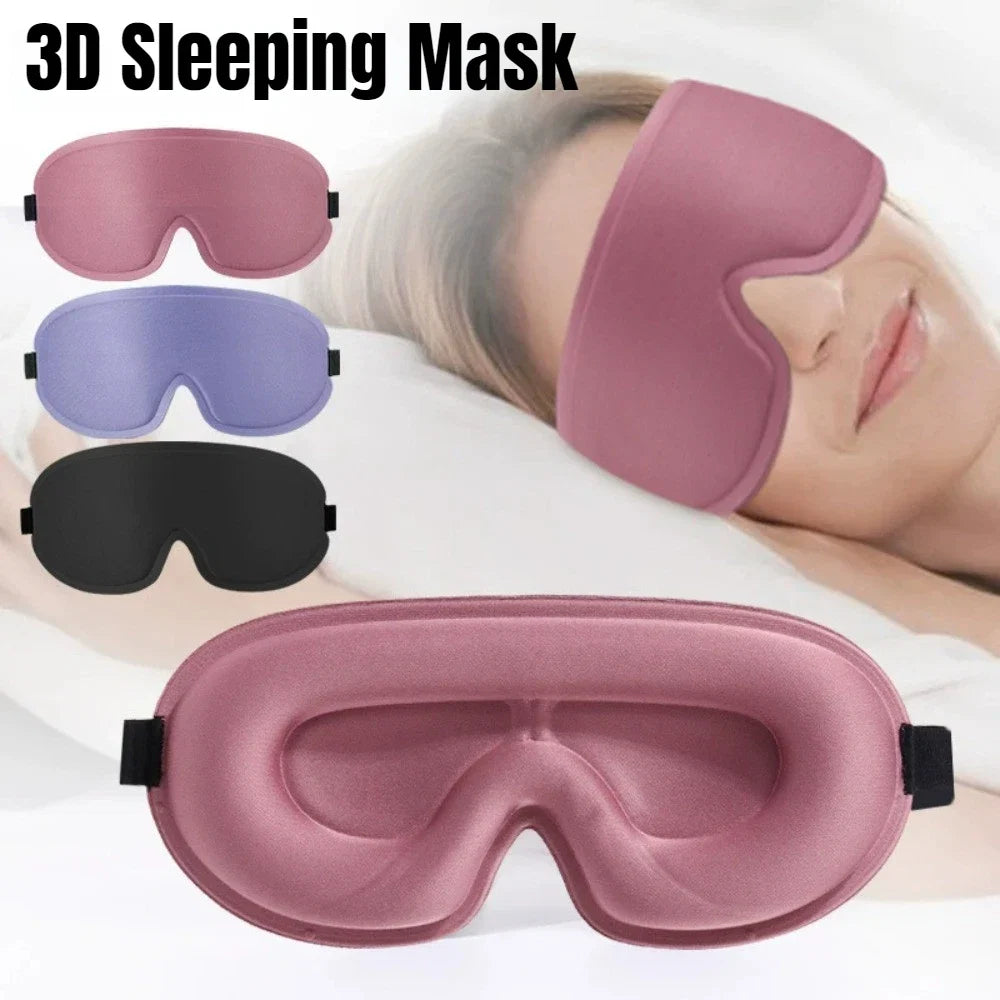 Travel 3D Sleeping Mask | Blockout Light Sleep Aid with Memory Foam