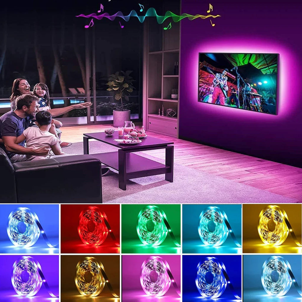 RGB Led Strip Light Bluetooth App Control 5V USB Led Tape Flexible Ribbon Diode Tape for TV Backlight Room Decoration