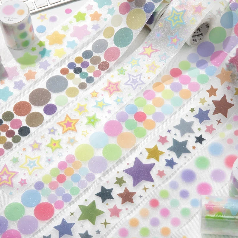 Star Cloud Masking Tape 5x200cm | Decorative Scrapbooking Tape Roll