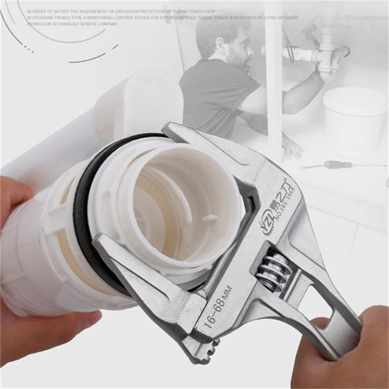 Mini Adjustable Bathroom Wrench | Strong Clamping Aluminum Spanner for Pipe Repair