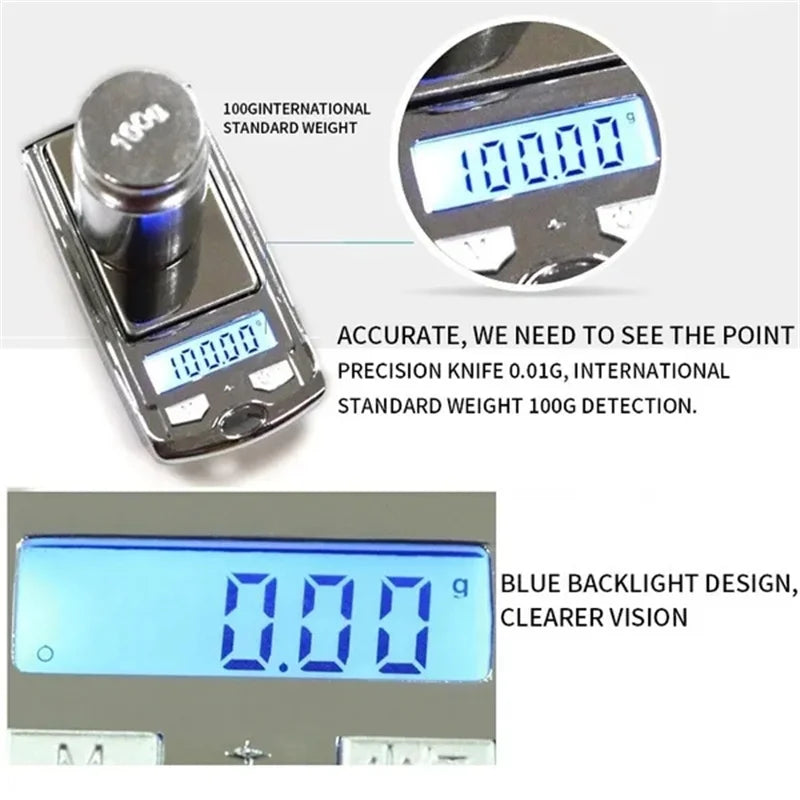 Mini Pocket Digital Scale 100g/200g | Portable Precision Weighing with LCD Backlit Display