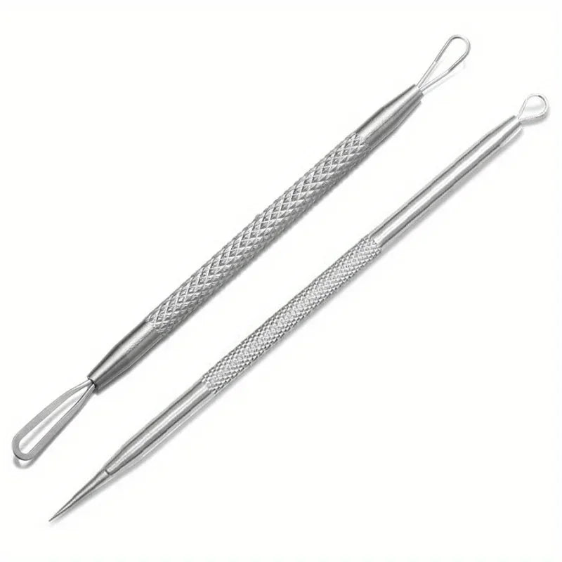Stainless Steel Blackhead Remover Tool Kit | Professional Facial Cleanser Set with Storage Box