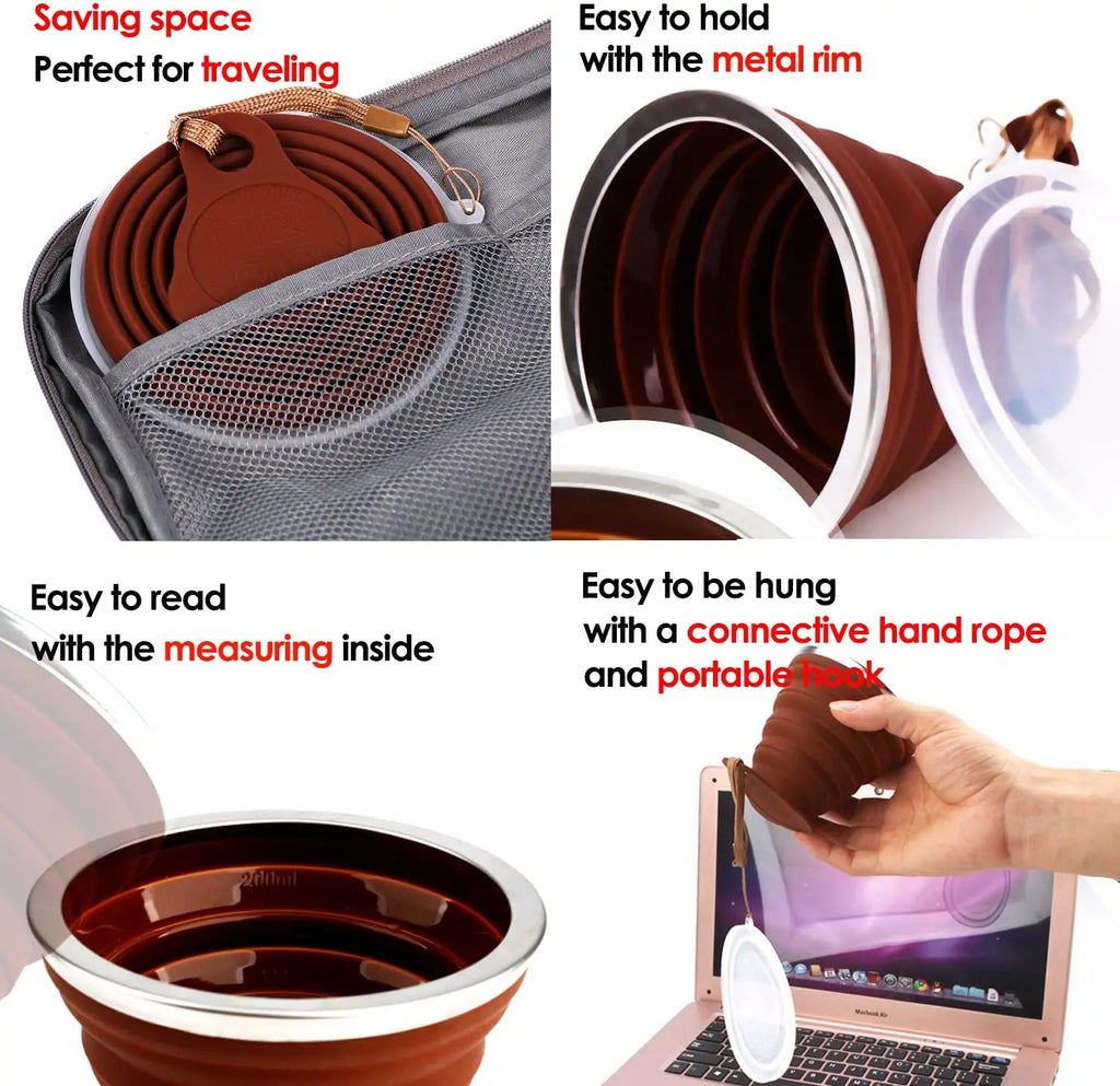 Collapsible Silicone Water Bottle | Foldable Travel Cup for Adults