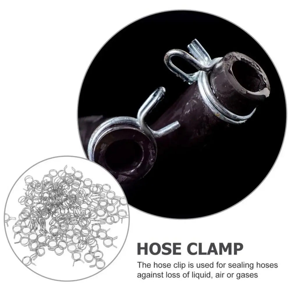 10Pcs Stainless Steel Tube Spring Hose Clamps Kit | Multi-Size Fuel Line Clips