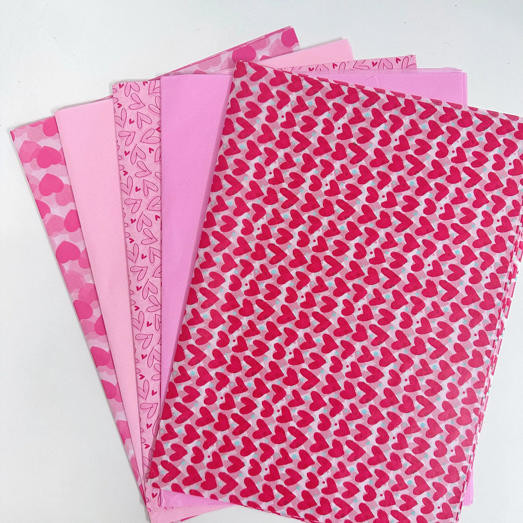 30 Red Heart Snowflake Gift Wrapping Paper | 50x35cm Wedding Valentine Birthday Packing Sheets