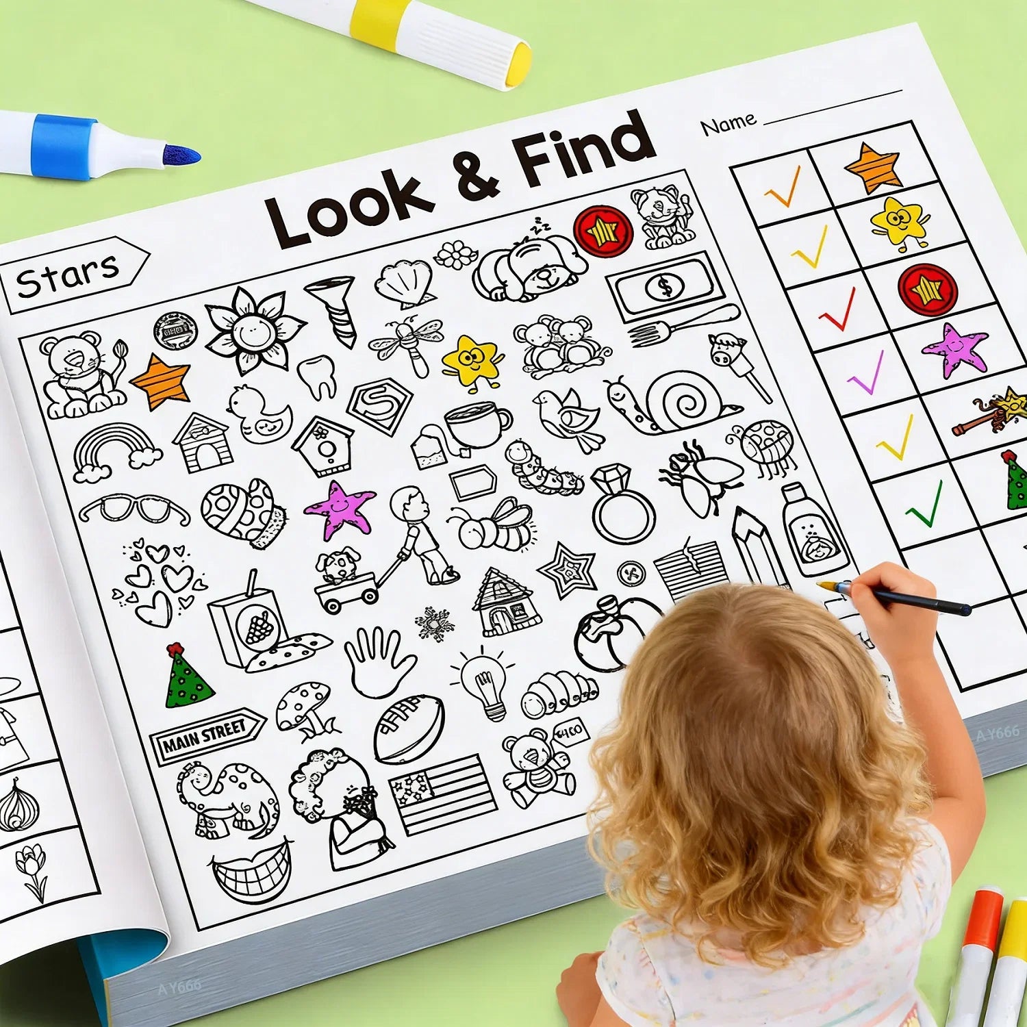 Look and Find Hidden Object Coloring Book | Interactive Seek and Find Activity Workbook for Kids