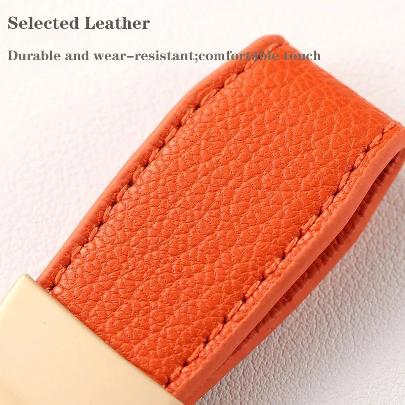 Luxury Suede Leather Flip Fur Keychain | Car Key Accessory