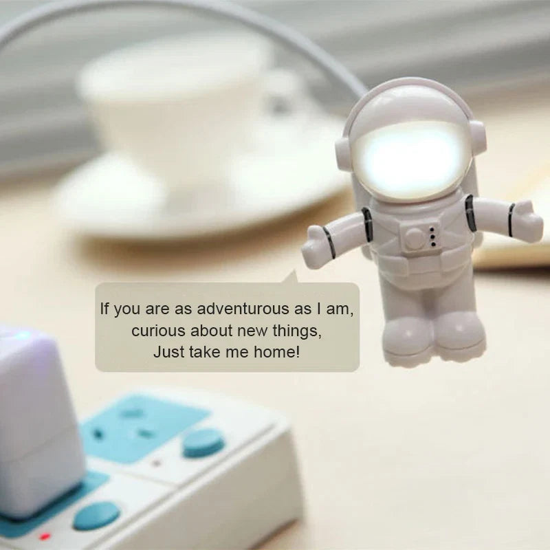 Astronaut LED Desk Lamp | Flexible USB Night Light for Reading and Work