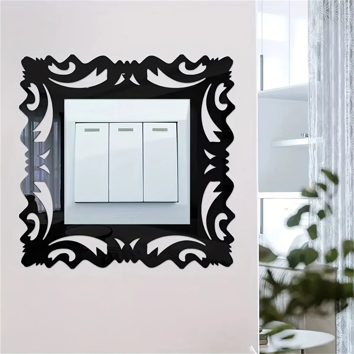 Mirror Style Switch Decals | 4 Pack Decorative Wall Stickers for Living Room