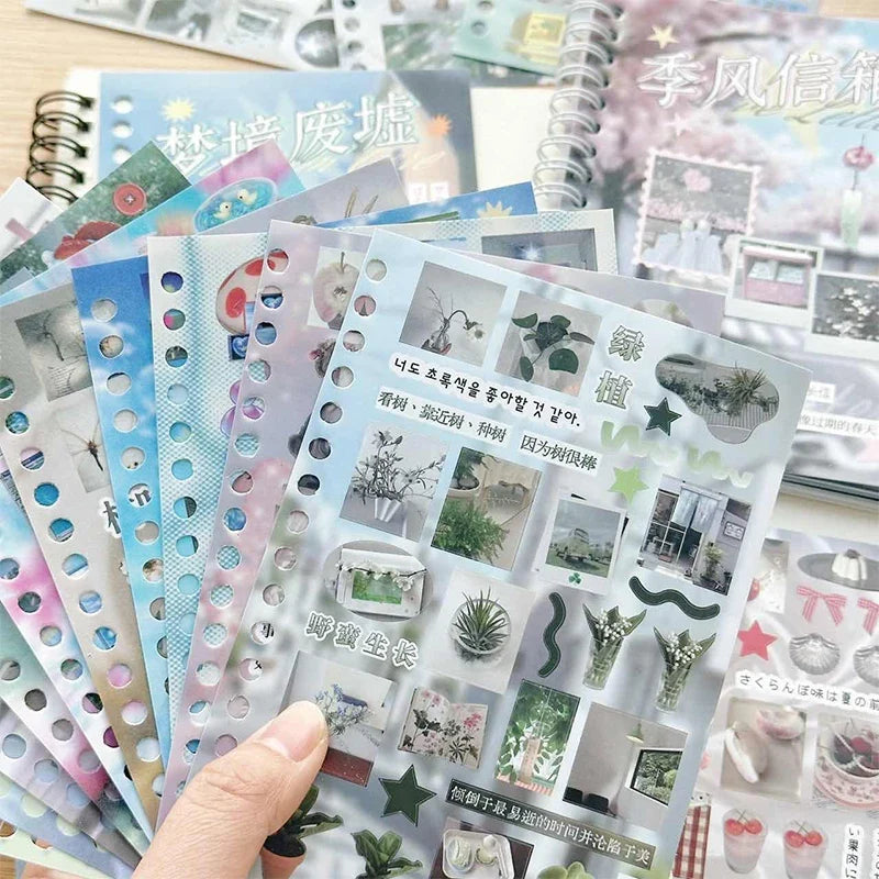 Mr. Paper Time Reshaping Cut Film Sticker Book | 30pcs Coil Design for DIY Scrapbook Notebook Cup Journal Decoration